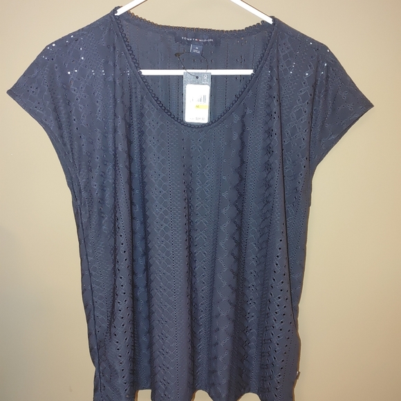 Tommy Hilfiger Women's Blue/Gray Lace Top, Size Medium Nwt - Picture 6 of 6